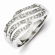 Sterling Silver Diamond Wedding Band