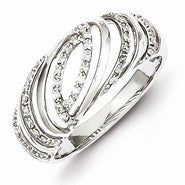 Sterling Silver Open Back Diamond Ring