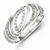 Sterling Silver Open Back Diamond Ring