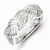 Sterling Silver & Diamond Fancy Swirl Lined Ring