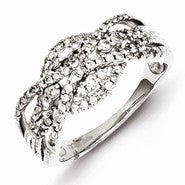 Sterling Silver Fancy Twist Diamond Ring