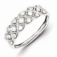 Sterling Silver Diamond Lattice Ring