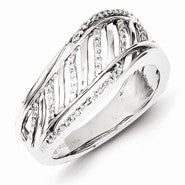 Sterling Silver Open Back Diamond Ring