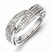 Sterling Silver Diamond Intertwine Band Ring