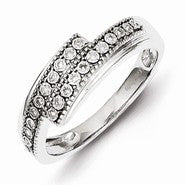 Sterling Silver Wrapped Diamond Ring