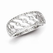 Sterling Silver Open Back Diamond Ring