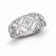 Sterling Silver Open Back Diamond Ring