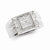 Sterling Silver Diamond Square Men's Ring