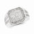 Sterling Silver Diamond Square Mens Ring