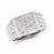 Sterling Silver Diamond Mens Rectangle Ring