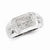 Sterling Silver Diamond Men's Rectangle Ring