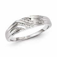 Sterling Silver w/Rhodium Plated Diamond Men's Ring