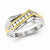 Sterling Silver with 10k Gold Diamond Men's Ring