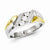 Sterling Silver with 10k Gold Diamond Men's Ring