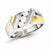 Sterling Silver with 10k Gold Diamond Men's Ring