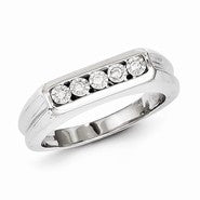 Sterling Silver w/Rhodium Plated Diamond Men's Ring