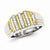 Sterling Silver with 10k Gold Diamond Men's Ring