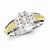 Sterling Silver with 10k Gold Diamond Men's Ring