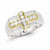 Sterling Silver with 10k Gold Diamond Men's Ring