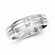 Sterling Silver Diamond Wedding Band