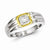 Sterling Silver with 10k Gold Diamond Men's Ring