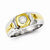 Sterling Silver with 10k Gold Diamond Men's Ring