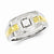 Sterling Silver with 10k Gold Diamond Men's Ring