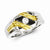 Sterling Silver with 10k Gold Diamond Men's Ring