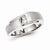 Sterling Silver w/Rhodium Plated Satin & Polished Diamond Men's Ring