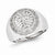 Sterling Silver w/Rhodium Plated Diamond Cross Men's Ring