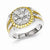 Sterling Silver with 10k Gold Diamond Men's Ring