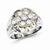 Sterling Silver with 10k Gold Diamond Men's Ring