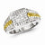 Sterling Silver with 10k Gold Diamond Men's Ring