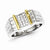 Sterling Silver with 10k Gold Diamond Men's Ring