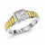 Sterling Silver with 10k Gold Diamond Men's Ring