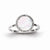 Sterling Silver Diamond & Mother of Pearl Round Ring