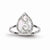 Sterling Silver Diamond & Mother of Pearl Teardrop Ring