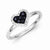Sterling Silver Diamond & Sapphire Heart Ring