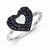 Sterling Silver Diamond & Sapphire Heart Ring