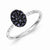 Sterling Silver Diamond & Sapphire Oval Ring