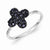 Sterling Silver Diamond & Sapphire Ring