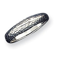 Sterling Silver Silver Square Hammered Ring