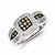 Sterling Silver Champagne Diamond Square Ring