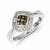 Sterling Silver Champagne Diamond & Small Diamond Shape Ring