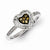 Sterling Silver Champagne Diamond Small Heart Ring