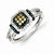 Sterling Silver White, Champagne & Blue Cluster Diamond Ring