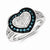 Sterling Silver Blue & White Diamond Heart Ring