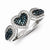 Sterling Silver Blue and White Diamond Heart Ring