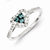 Sterling Silver Blue & White Diamond Heart Ring