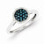 Sterling Silver Blue & White Diamond Round Ring